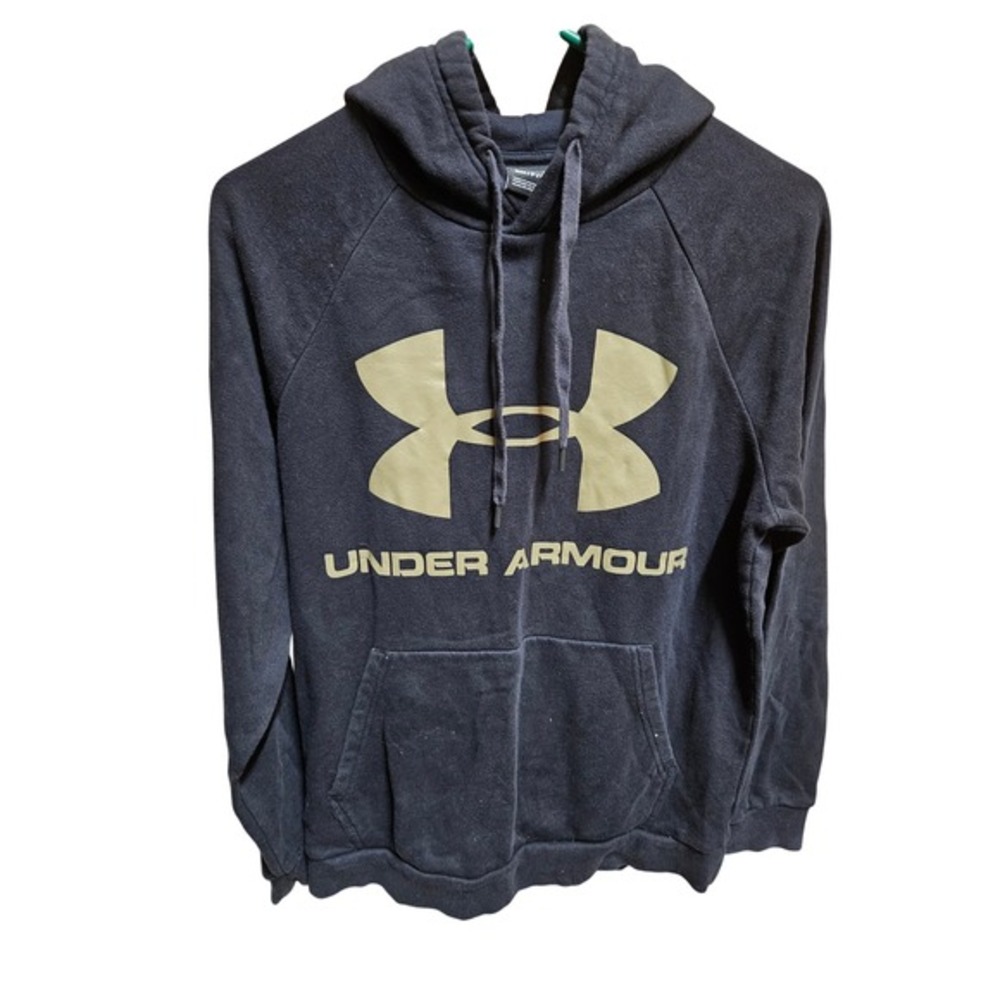 Under Armour Hoodie Small Mens UA Pullover Sweatshirt Logo Black
